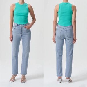 Agolde Light Blue Straight Leg Jeans